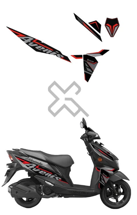 Red Knight Edition Sticker Compatible with Avenis 125 | Half Body Sticker Compatible with Avenis Made In Premium Gloss Vinyl With FPF (Fade Protection Film),Water Proof ,Precut Sticker